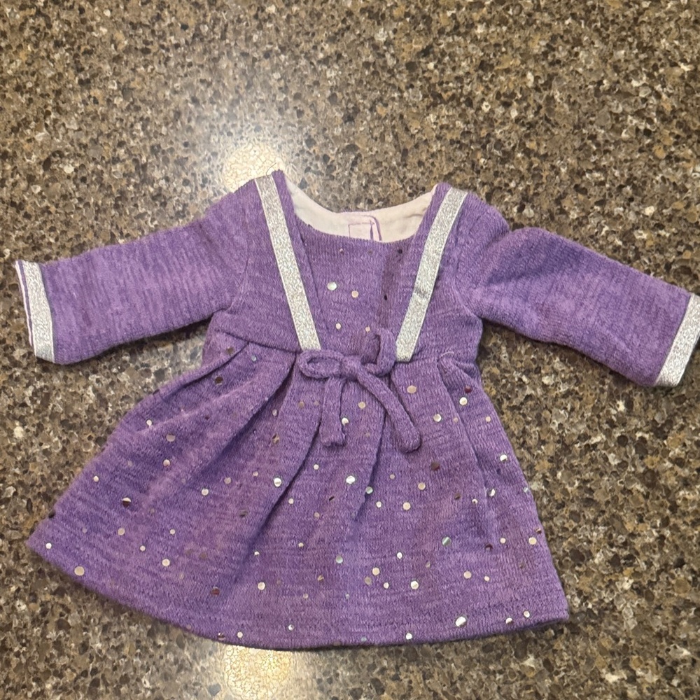 "What a Doll" purple dress w/ silver sparkles for American girl & other 18"dolls